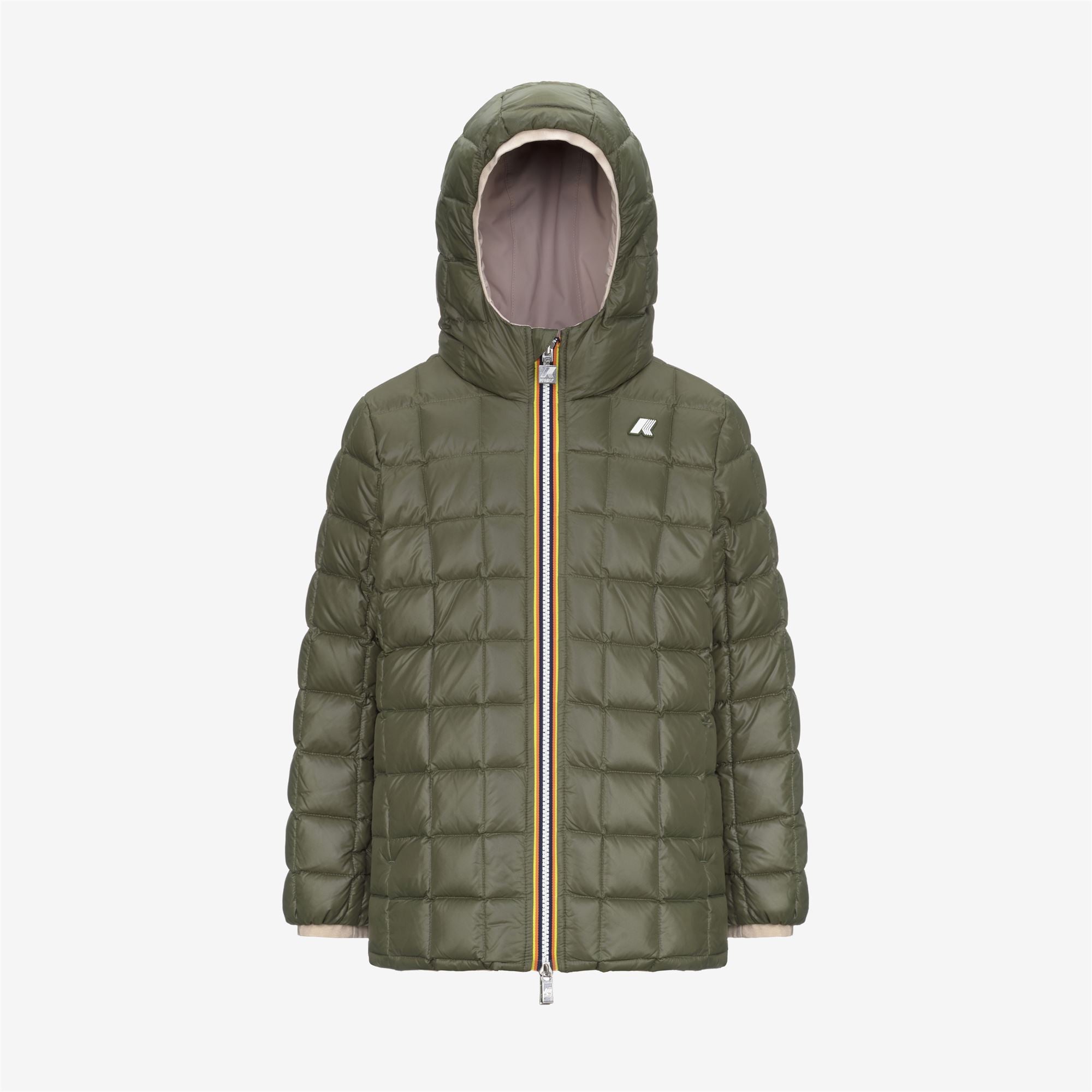 Jackets_GIRL_P. SOPHIE ST THERMO DOUBLE_Mid_Pink Tint - Green Cypress - Commercial 2