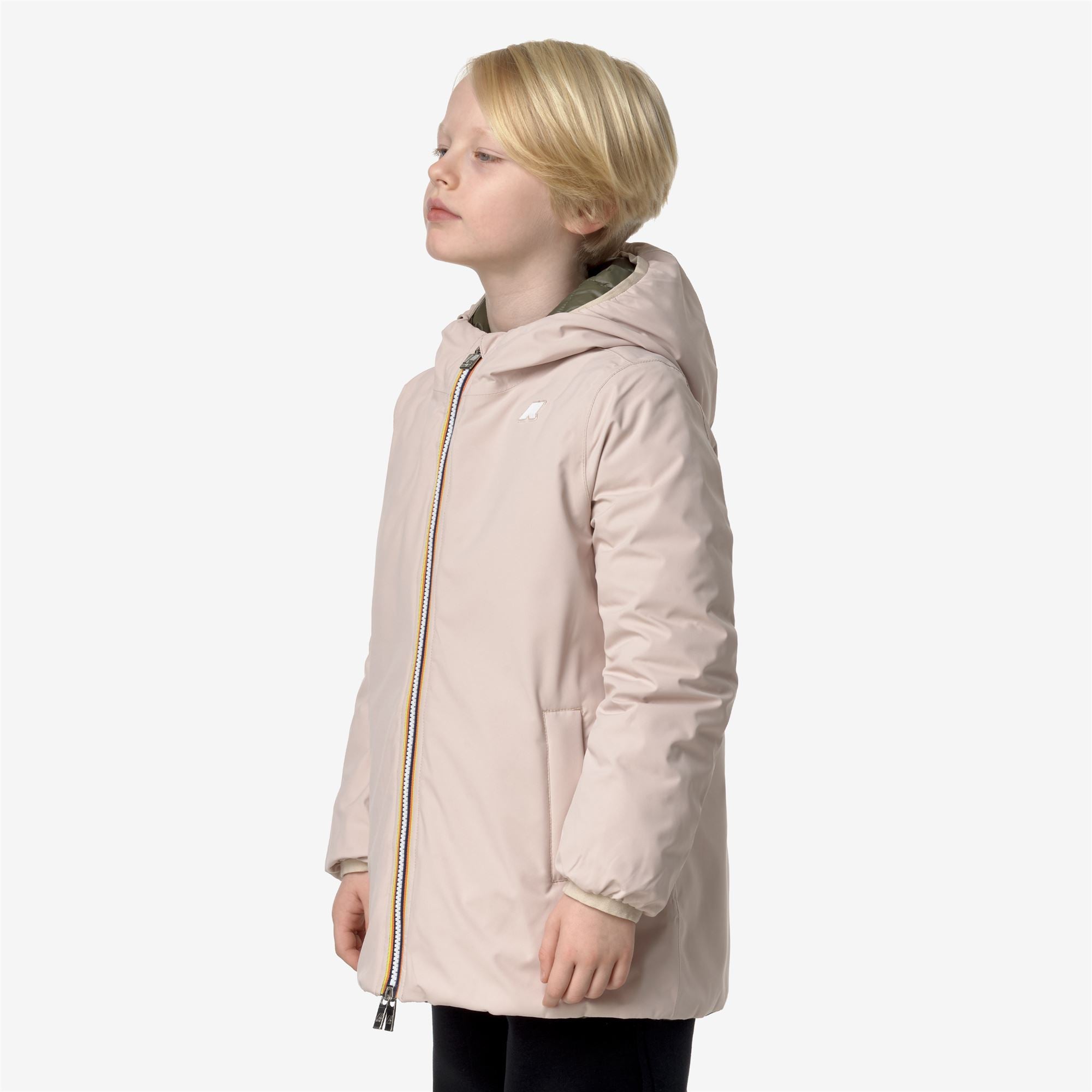 Jackets_GIRL_P. SOPHIE ST THERMO DOUBLE_Mid_Pink Tint - Green Cypress - Commercial 5