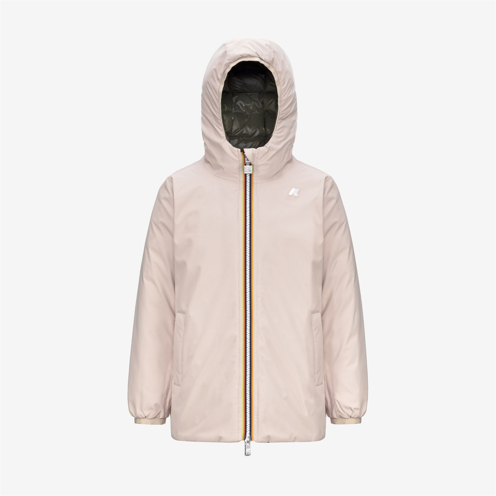 Jackets_GIRL_P. SOPHIE ST THERMO DOUBLE_Mid_Pink Tint - Green Cypress - Commercial 1