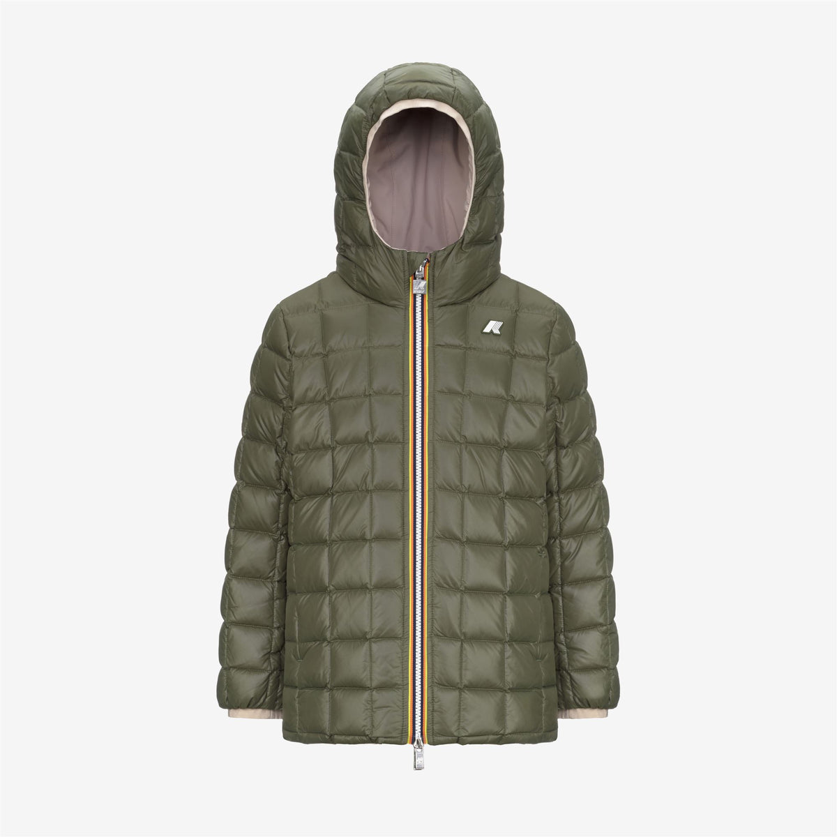 Jackets_GIRL_P. SOPHIE ST THERMO DOUBLE_Mid_Pink Tint - Green Cypress - Commercial 2