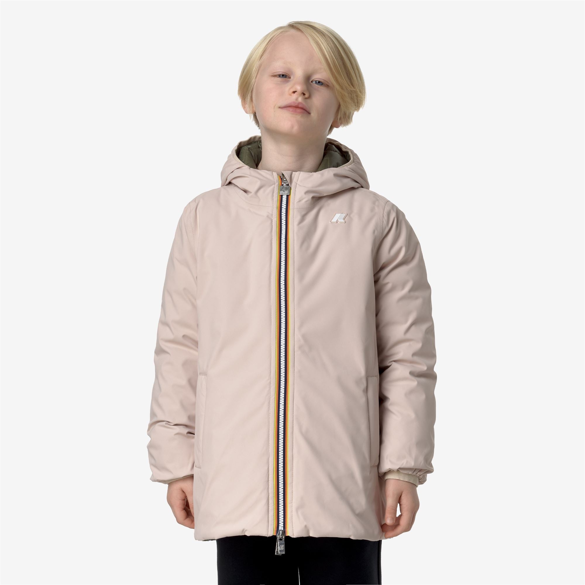 Jackets_GIRL_P. SOPHIE ST THERMO DOUBLE_Mid_Pink Tint - Green Cypress - Commercial 4