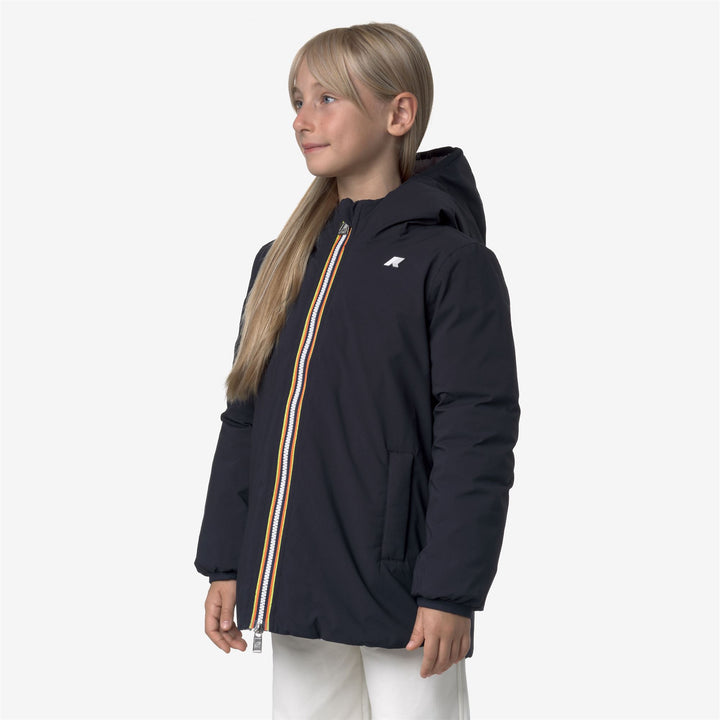 Blue violet Girl's Reversible Winter Jacket with Down Padding 5