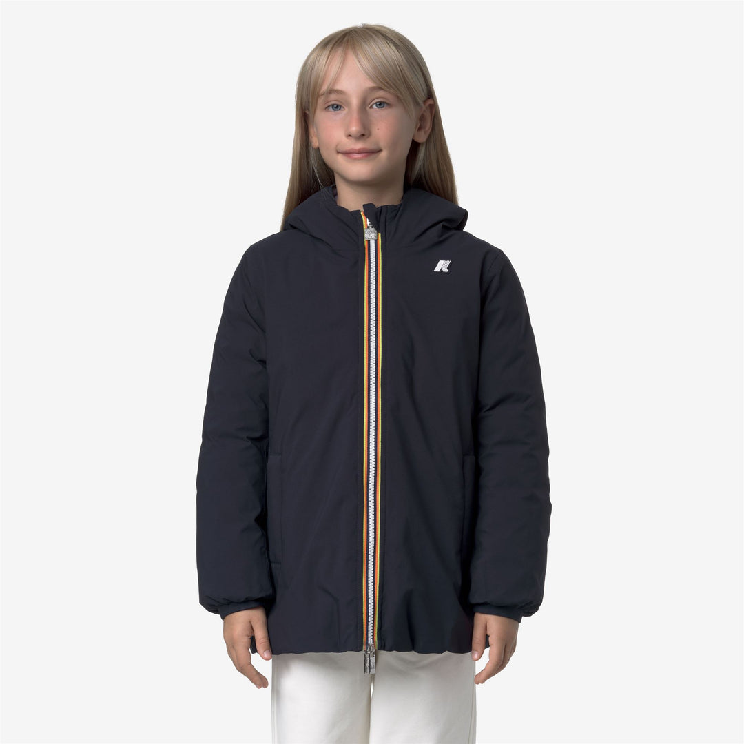 Blue violet Girl's Reversible Winter Jacket with Down Padding main