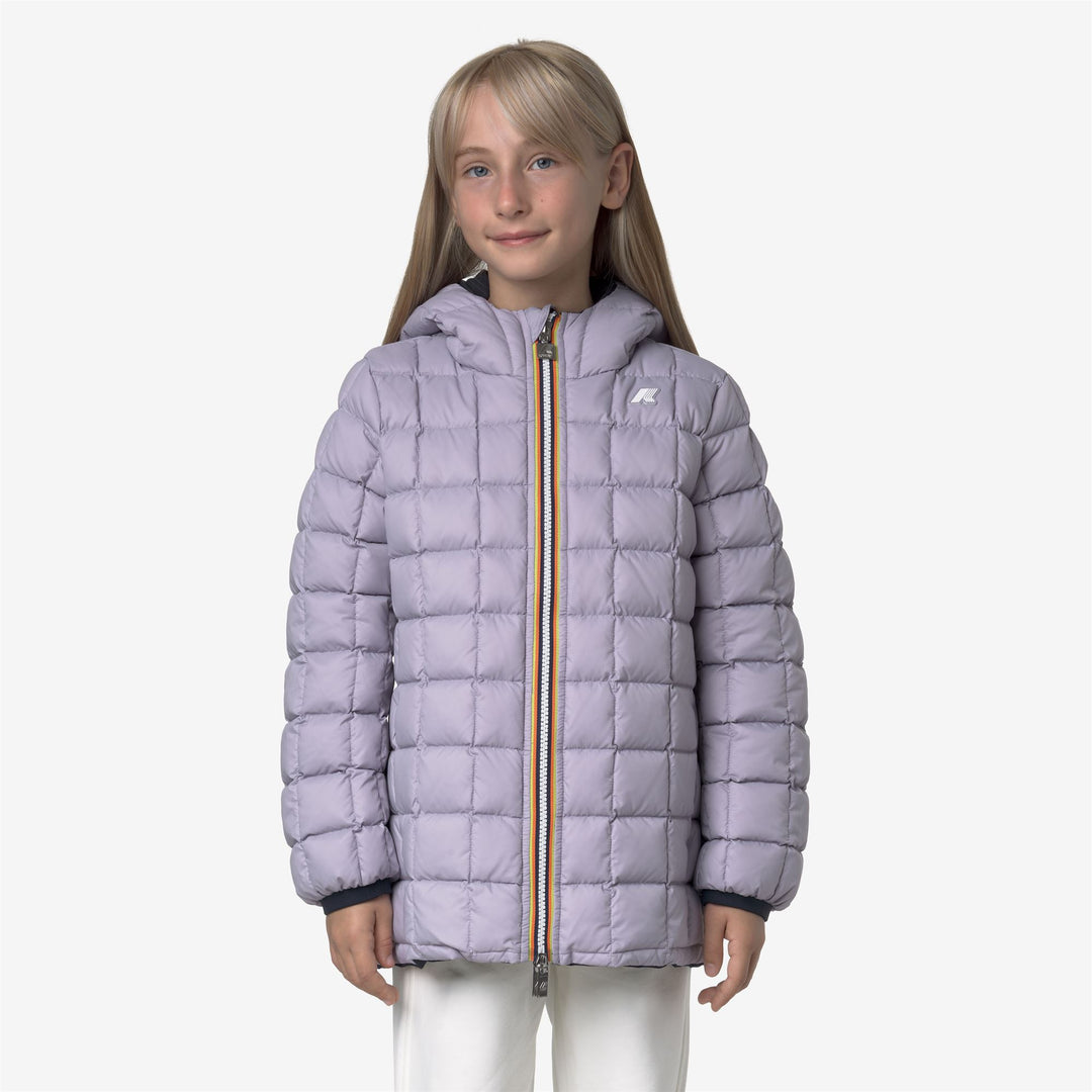 Blue violet Girl's Reversible Winter Jacket with Down Padding main