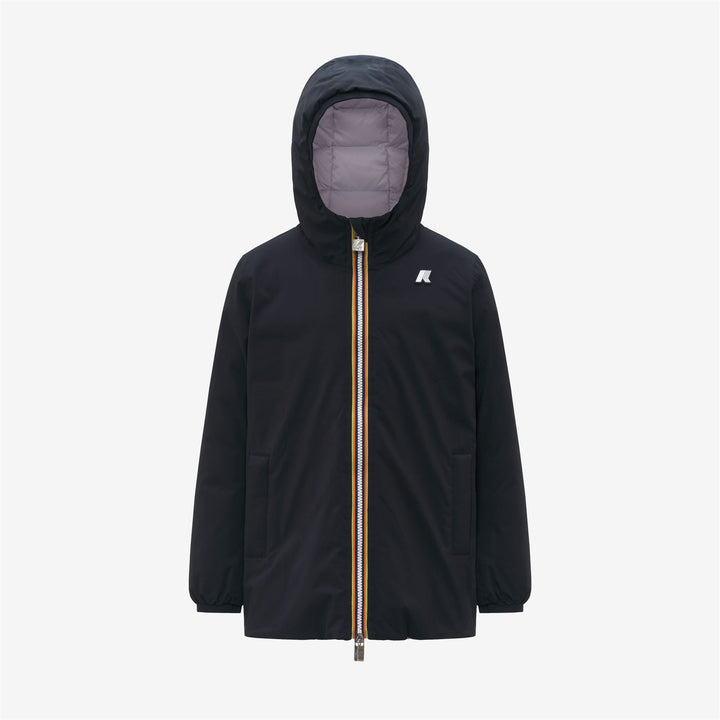 Blue violet Girl's Reversible Winter Jacket with Down Padding 1