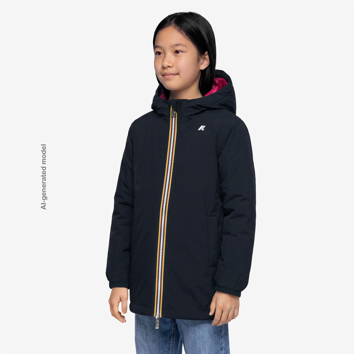 Jackets_GIRL_P. SOPHIE ST THERMO DOUBLE_Mid_Blue Depth - Red Cerise - Commercial 5