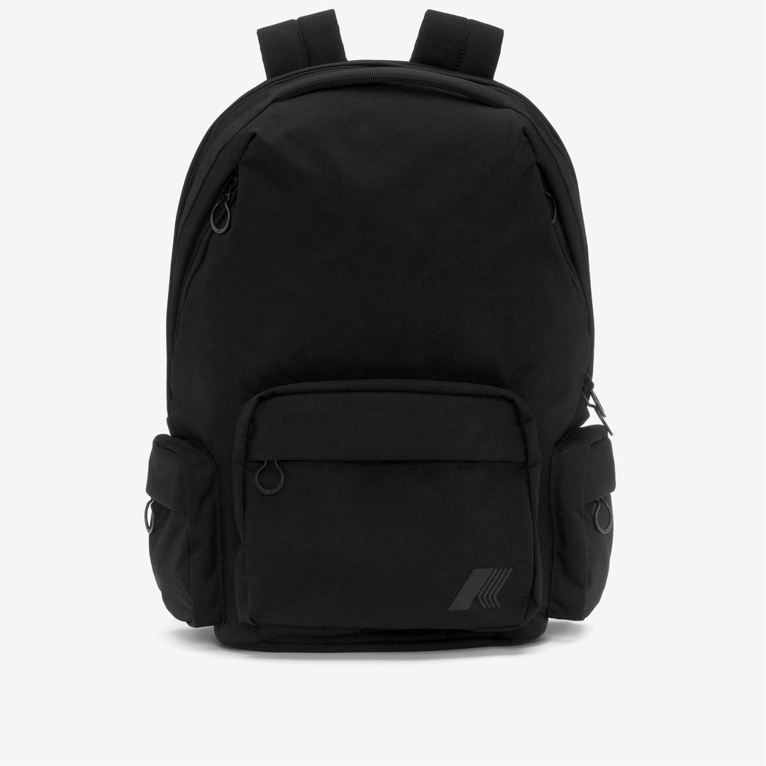 Black Unisex Compact Nylon Backpack with Laptop Sleeve 01