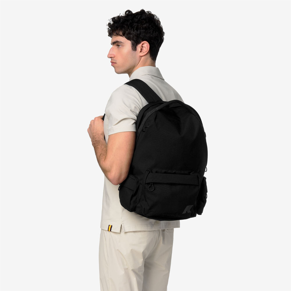 Black Unisex Compact Nylon Backpack with Laptop Sleeve 02