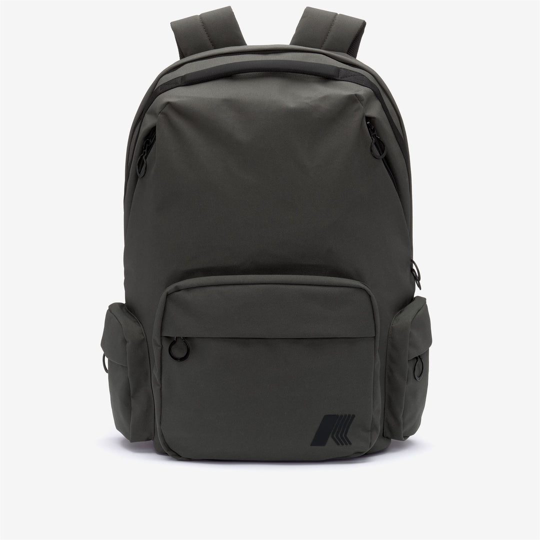 Green blackish Unisex Compact Nylon Backpack 01