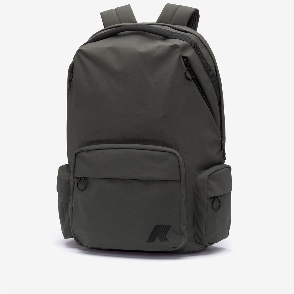 Green blackish Unisex Compact Nylon Backpack 02