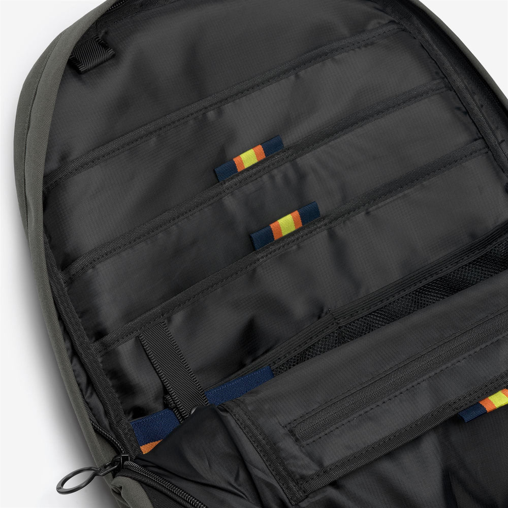 Green blackish Unisex Compact Nylon Backpack 02