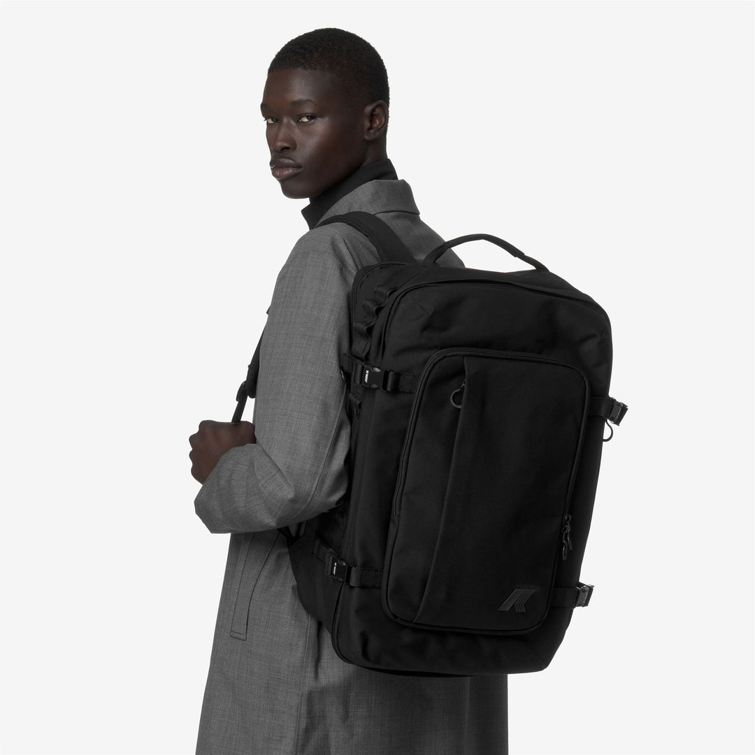 Zaino da viaggio unisex nero con custodia imbottita per laptop main