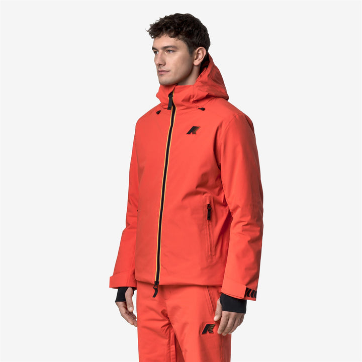Chaqueta de esquí impermeable naranja para hombre con aislamiento PrimaLoft 6