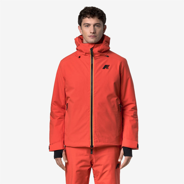 Chaqueta de esquí impermeable naranja para hombre con aislamiento PrimaLoft 5