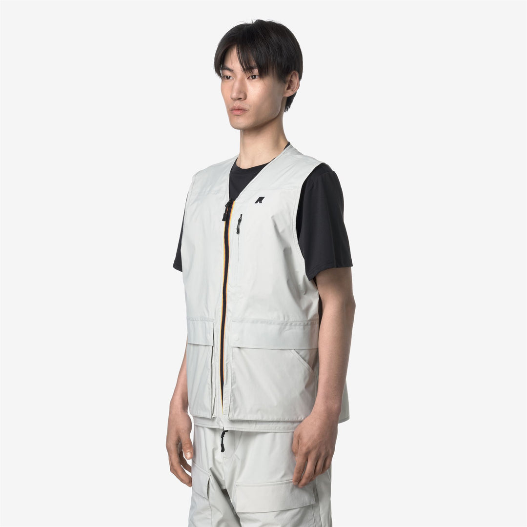 Beige Grey Unisex Outdoor Hiking Vest with Breathable Fabric main