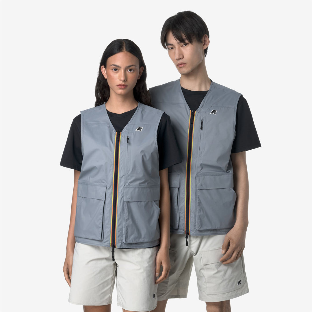 Grey Blue Unisex Outdoor Hiking Vest with Breathable Waterproof Fabric main