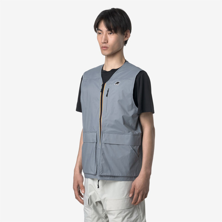 Grey Blue Unisex Outdoor Hiking Vest with Breathable Waterproof Fabric 4