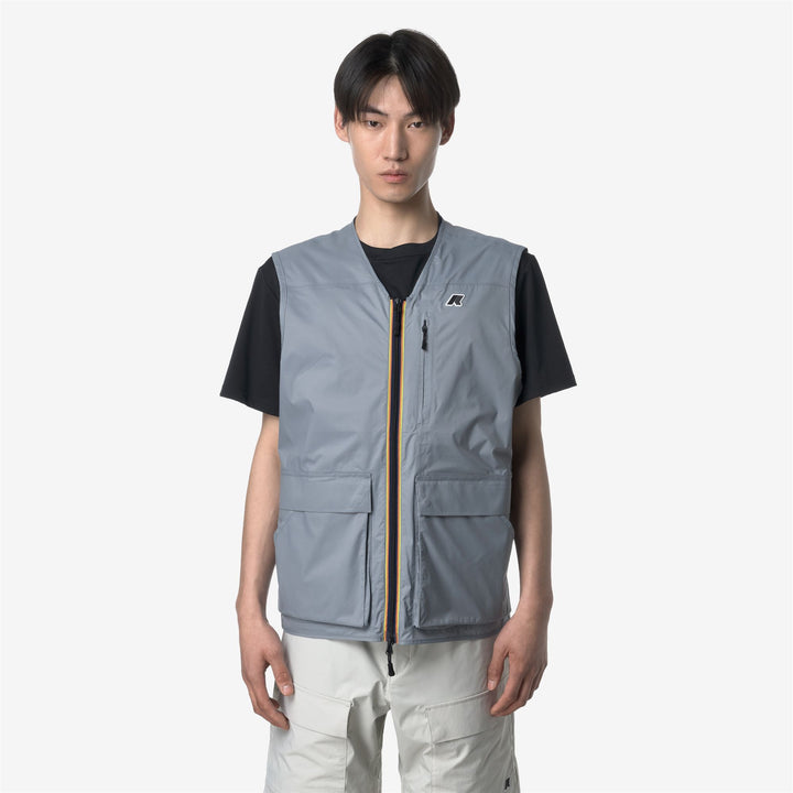 Grey Blue Unisex Outdoor Hiking Vest with Breathable Waterproof Fabric 3