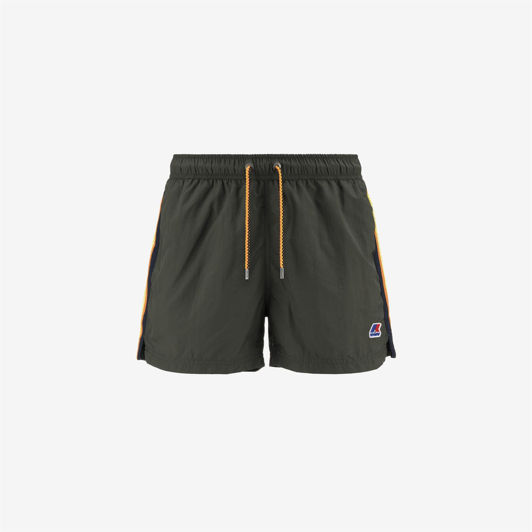 Blackish green Men's Swimming Trunks with K-Way Tape and Pockets 01