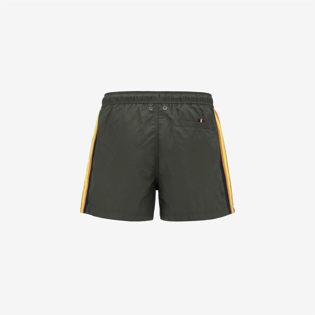 Bathing Suits_MAN_HAZEL TAPE_Swimming Trunks_GREEN BLACKISH - Commercial 2