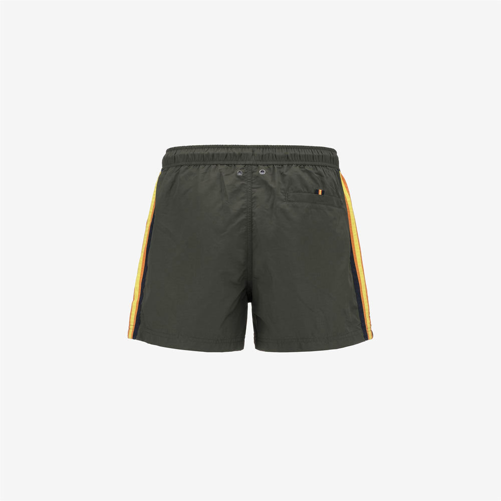 Blackish green Men's Swimming Trunks with K-Way Tape and Pockets 02