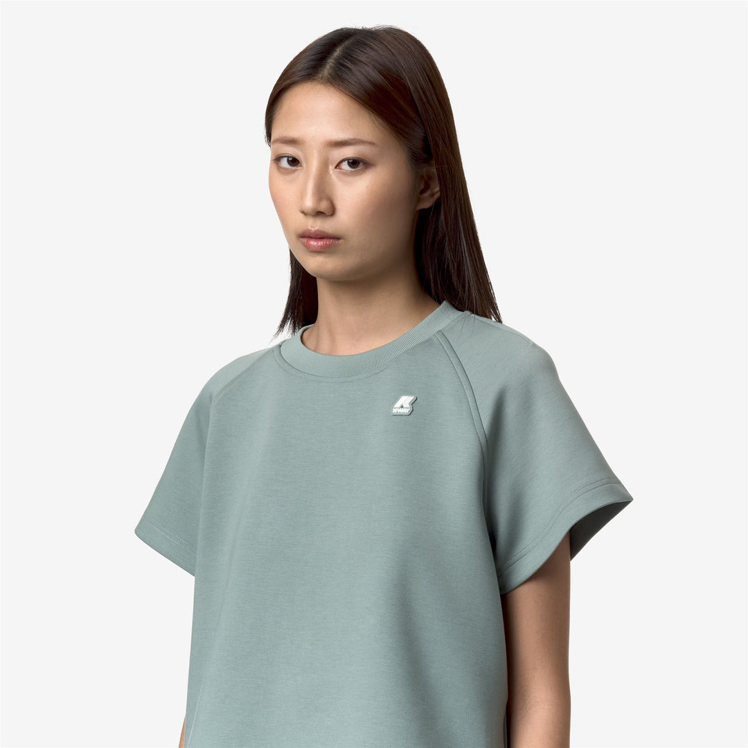 T-ShirtsTop Woman GUENDALINE LIGHT SPACER T-Shirt GREEN MOLD Detail Double				