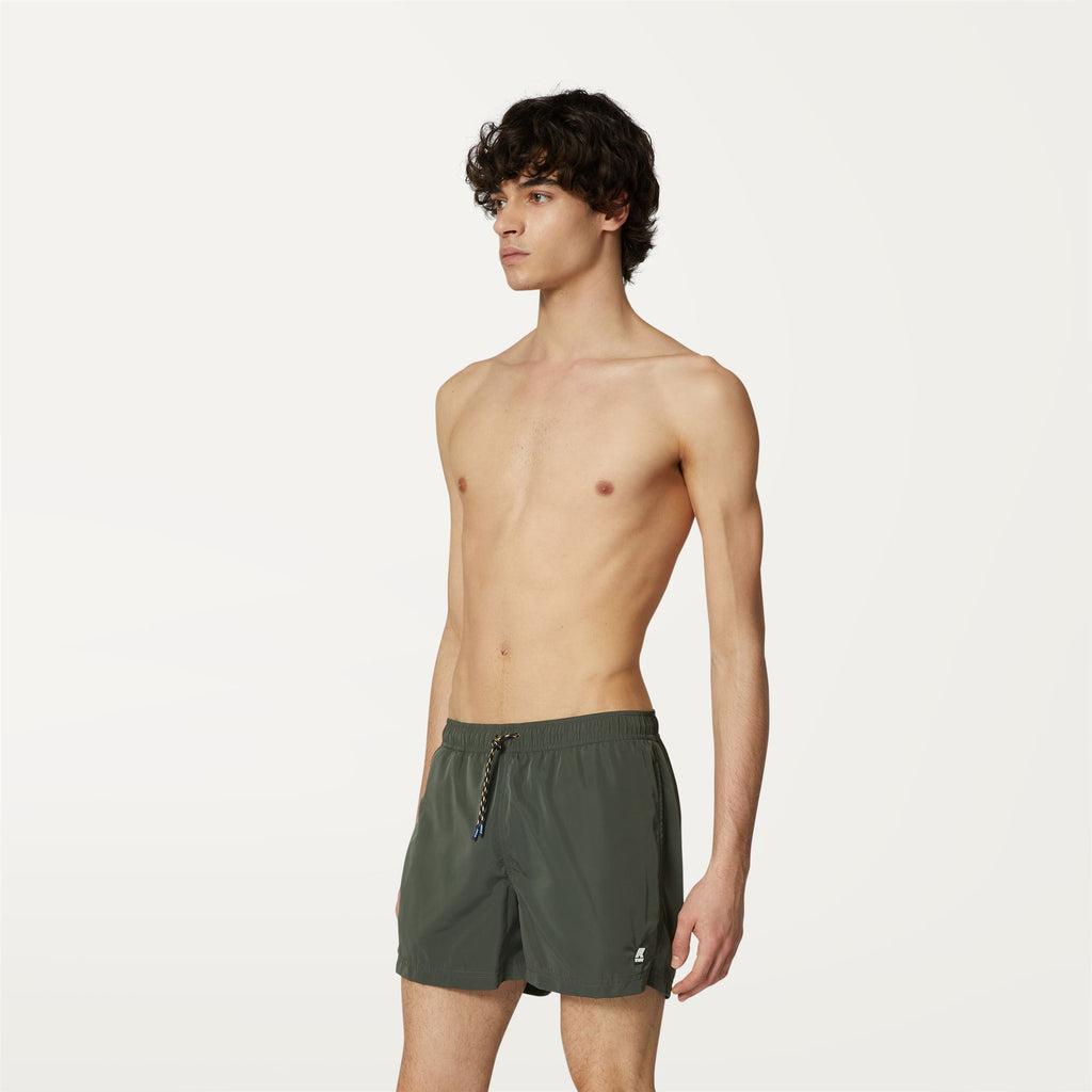 Bathing Suits_MAN_Hazel_Swimming Trunks_GREEN BLACKISH - Commercial 5