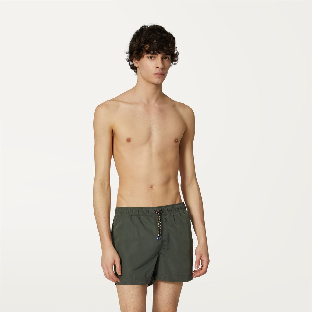 Bathing Suits_MAN_Hazel_Swimming Trunks_GREEN BLACKISH - Commercial 4