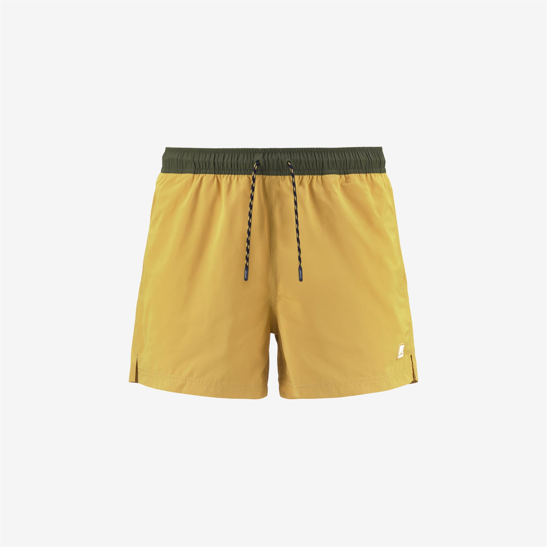 Costume da bagno da uomo giallo-verde ad asciugatura rapida con coulisse main
