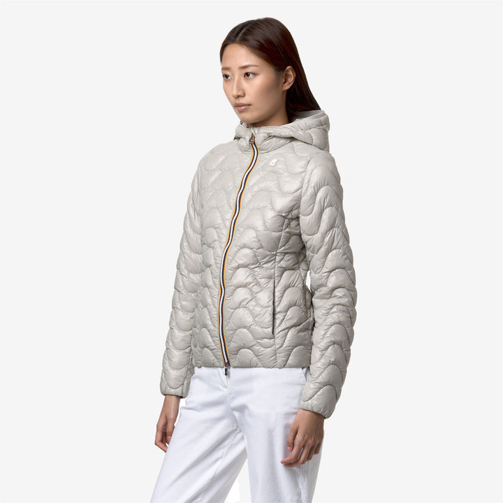 Jackets Woman LILY QUILTED WARM Short BEIGE LT Detail (jpg Rgb)			