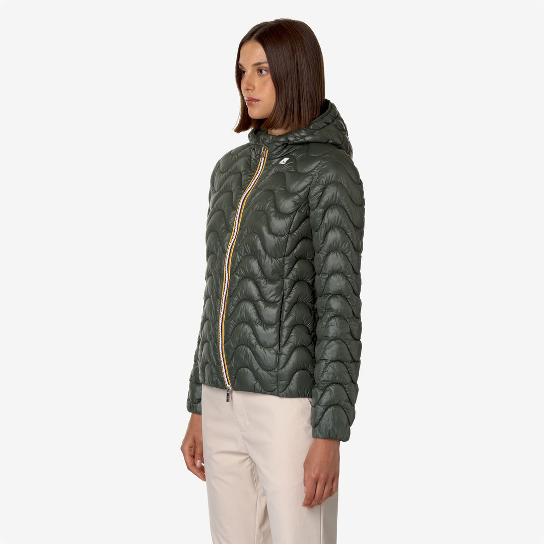 Jackets Woman LILY QUILTED WARM Short GREEN BLACKISH