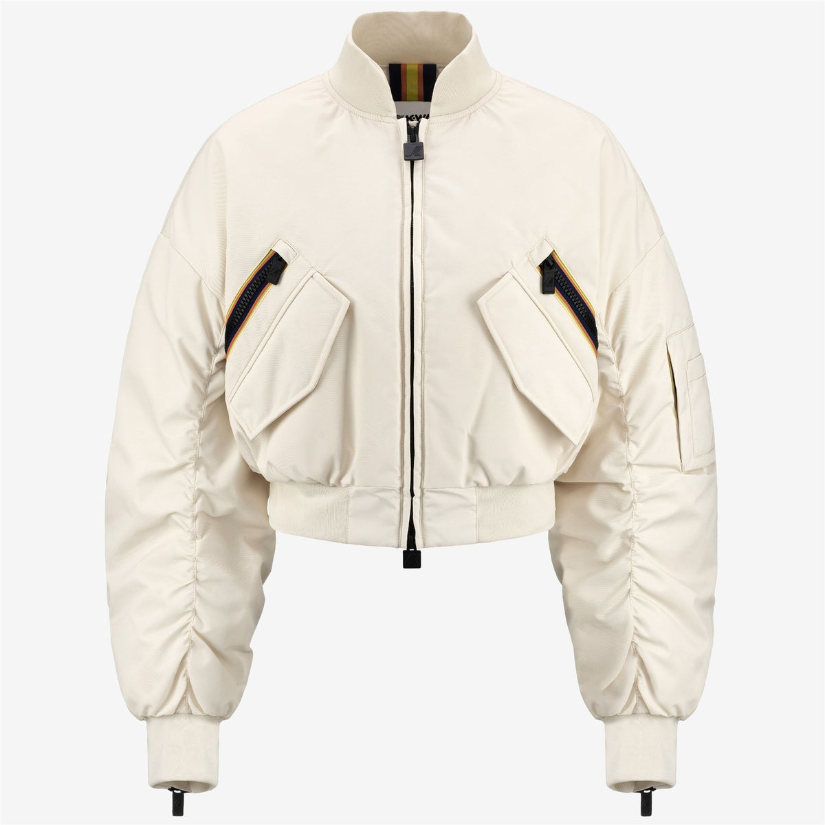 Jackets_Woman_LONCROP THERMO SHINY TWILL_Short_Beige Shortbread - Commercial 1