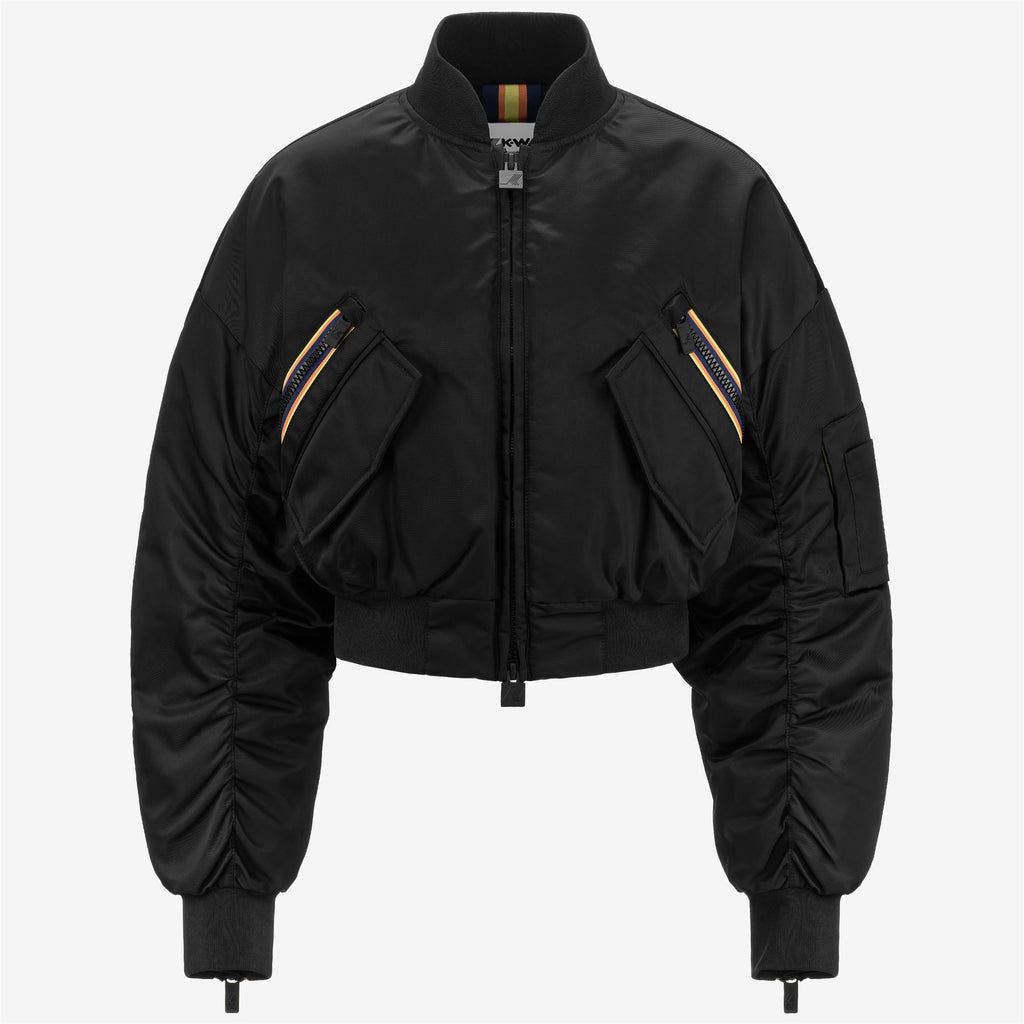 Jackets_Woman_LONCROP THERMO SHINY TWILL_Short_Black Pure - Commercial 1