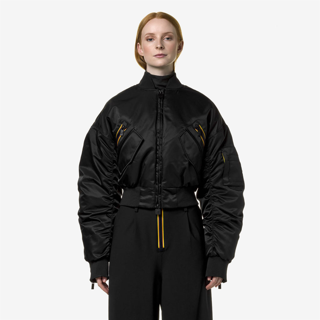 Jackets_Woman_LONCROP THERMO SHINY TWILL_Short_Black Pure - Commercial 4