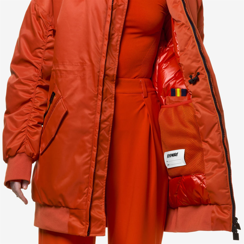 Jackets_Woman_LONW THERMO SHINY TWILL_3/4 Length_Orange Pumpkin - Commercial 7