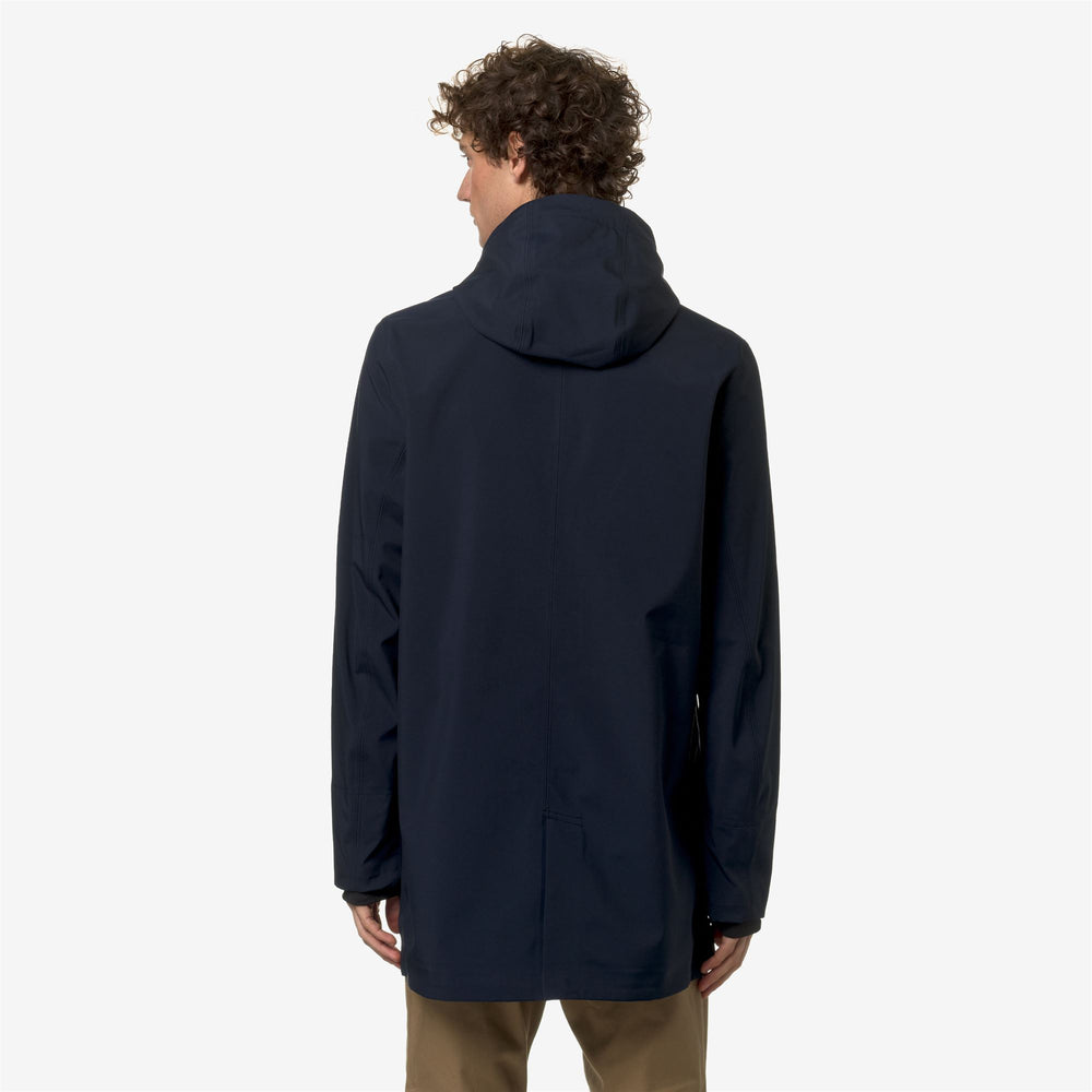 Blue Men's 3/4 Length Waterproof Jacket for City Wear 02