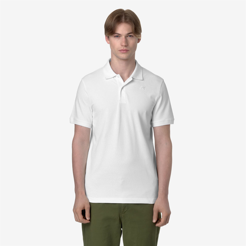 Camisa polo de piqué elástico gris y blanco para hombre para ciudad 02