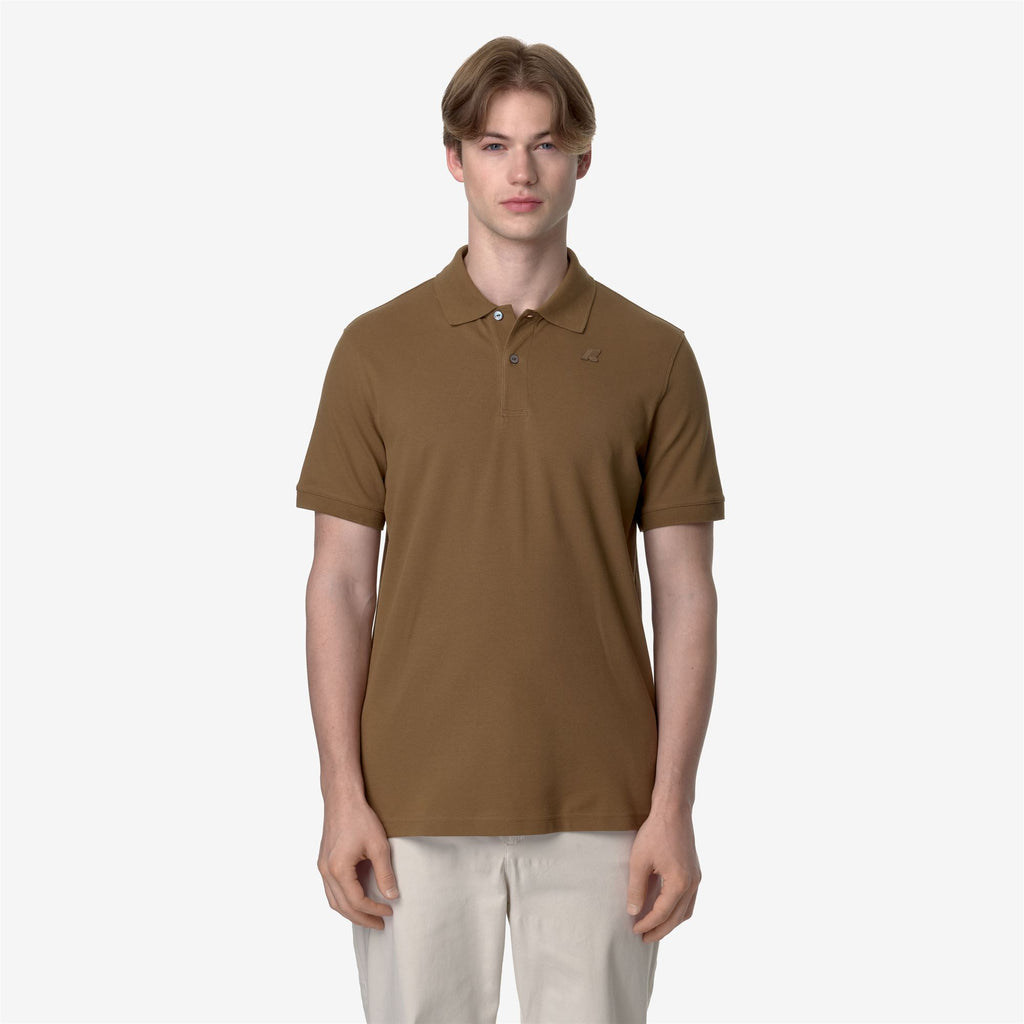 Polo Shirts_Man_AMEDEE SLIM PIQUE_Polo_Brown Corda - Commercial 4