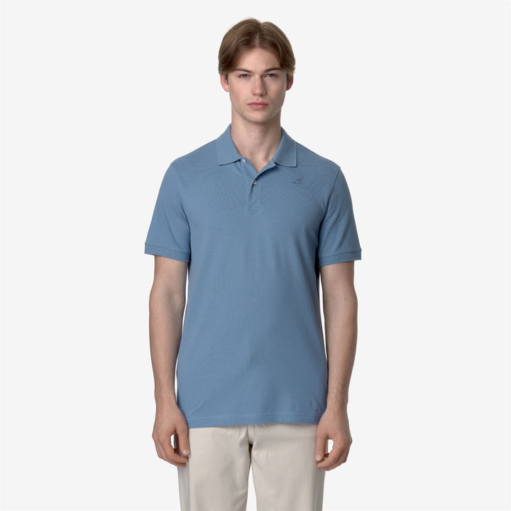 Polo Shirts Man AMEDEE PIQUE Polo BLUE ALLURE Dressed Back (jpg Rgb)		