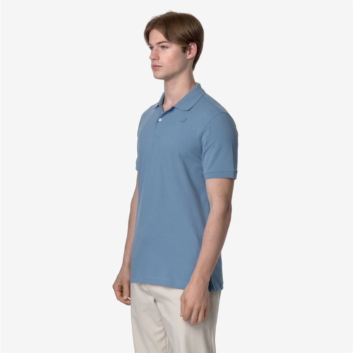 Polo Shirts Man AMEDEE PIQUE Polo BLUE ALLURE Detail (jpg Rgb)			