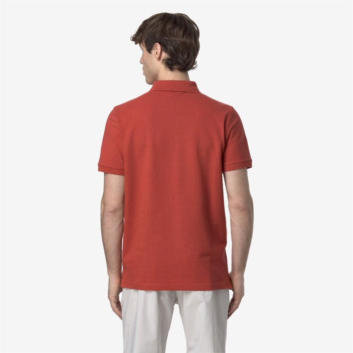 Brown Red Men's Stretch Pique Polo Shirt for City Wear 5