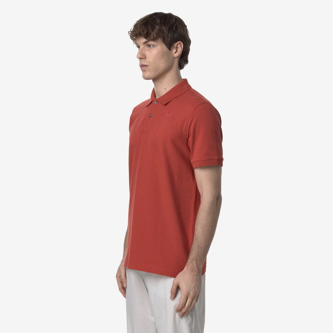 Brown Red Men's Stretch Pique Polo Shirt for City Wear main