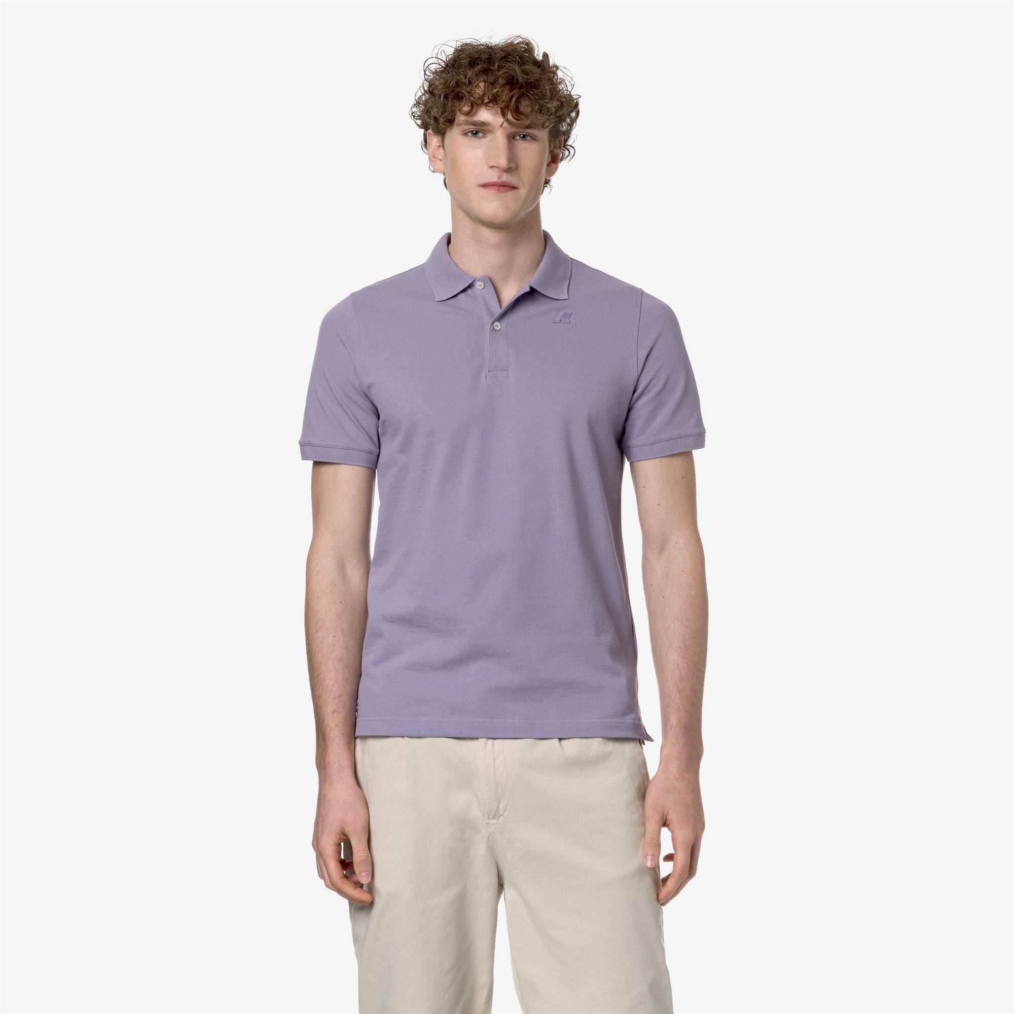 Polo Shirts_Man_AMEDEE SLIM PIQUE_Polo_Violet Glicine - Commercial 4