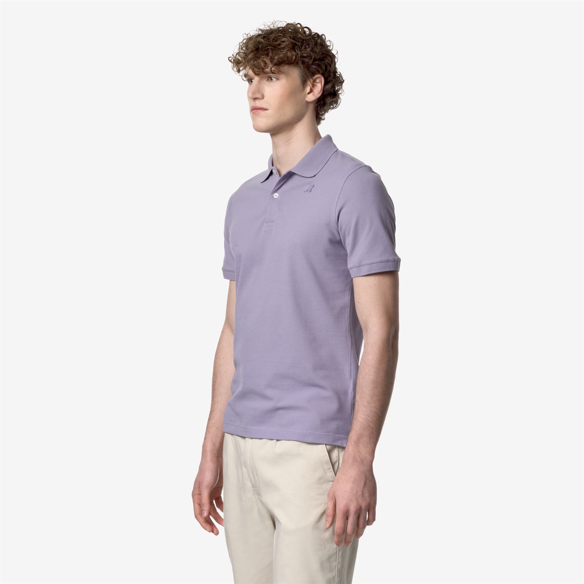 Polo Shirts_Man_AMEDEE SLIM PIQUE_Polo_Violet Glicine - Commercial 5