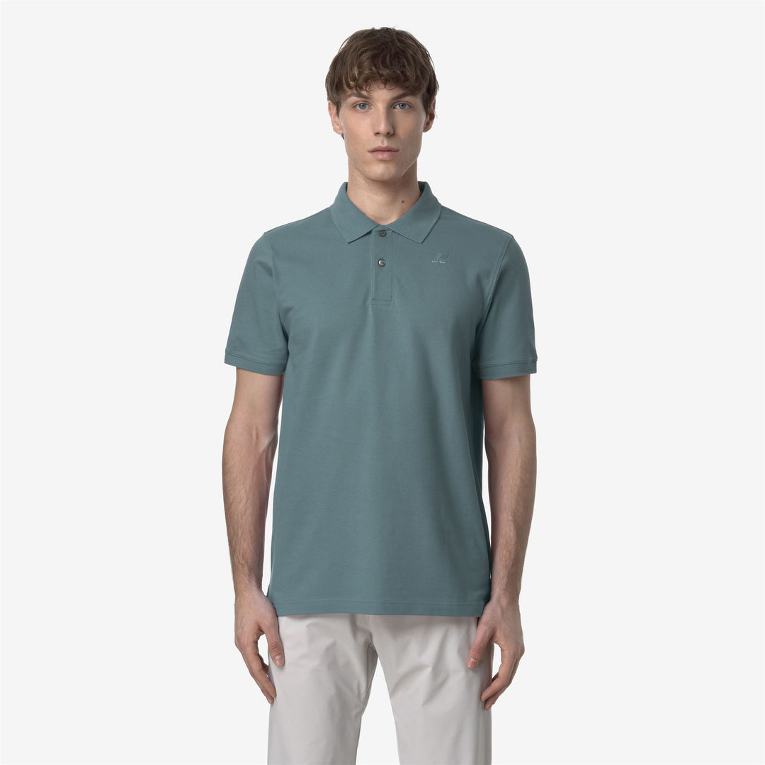 Camisa Polo de Piqué Stretch Azul Hierro para Hombre para Ciudad main