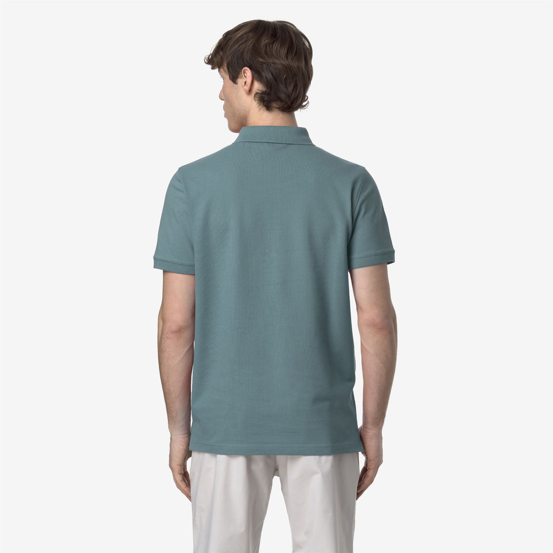 Camisa Polo de Piqué Stretch Azul Hierro para Hombre para Ciudad main