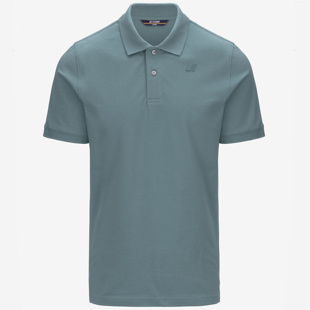 Camisa Polo de Piqué Stretch Azul Hierro para Hombre para Ciudad 01