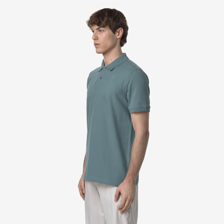 Camisa Polo de Piqué Stretch Azul Hierro para Hombre para Ciudad 4