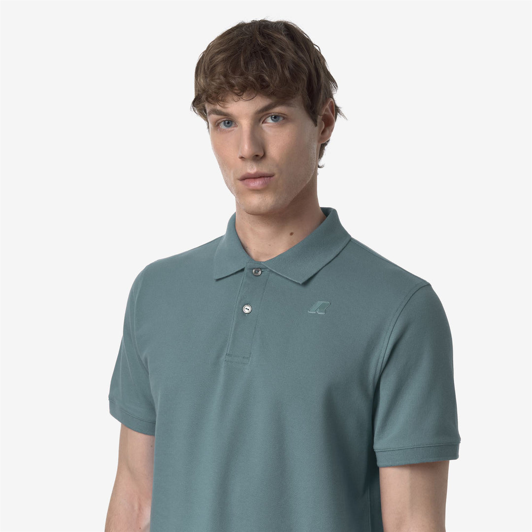 Camisa Polo de Piqué Stretch Azul Hierro para Hombre para Ciudad main