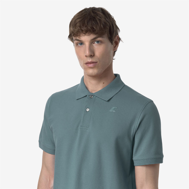 Camisa Polo de Piqué Stretch Azul Hierro para Hombre para Ciudad 2